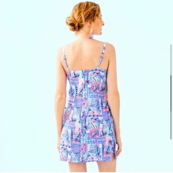 Lilly Pulitzer Sahar Romper in Whisper Blue Yeah Buoy Size 2 - Picture 4 of 16